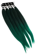 Långt fläthår i djup smaragdgrön ton med naturlig lyster. Syntetiskt, mjukt och följsamt hår perfekt för box braids, twists och andra kreativa frisyrer.