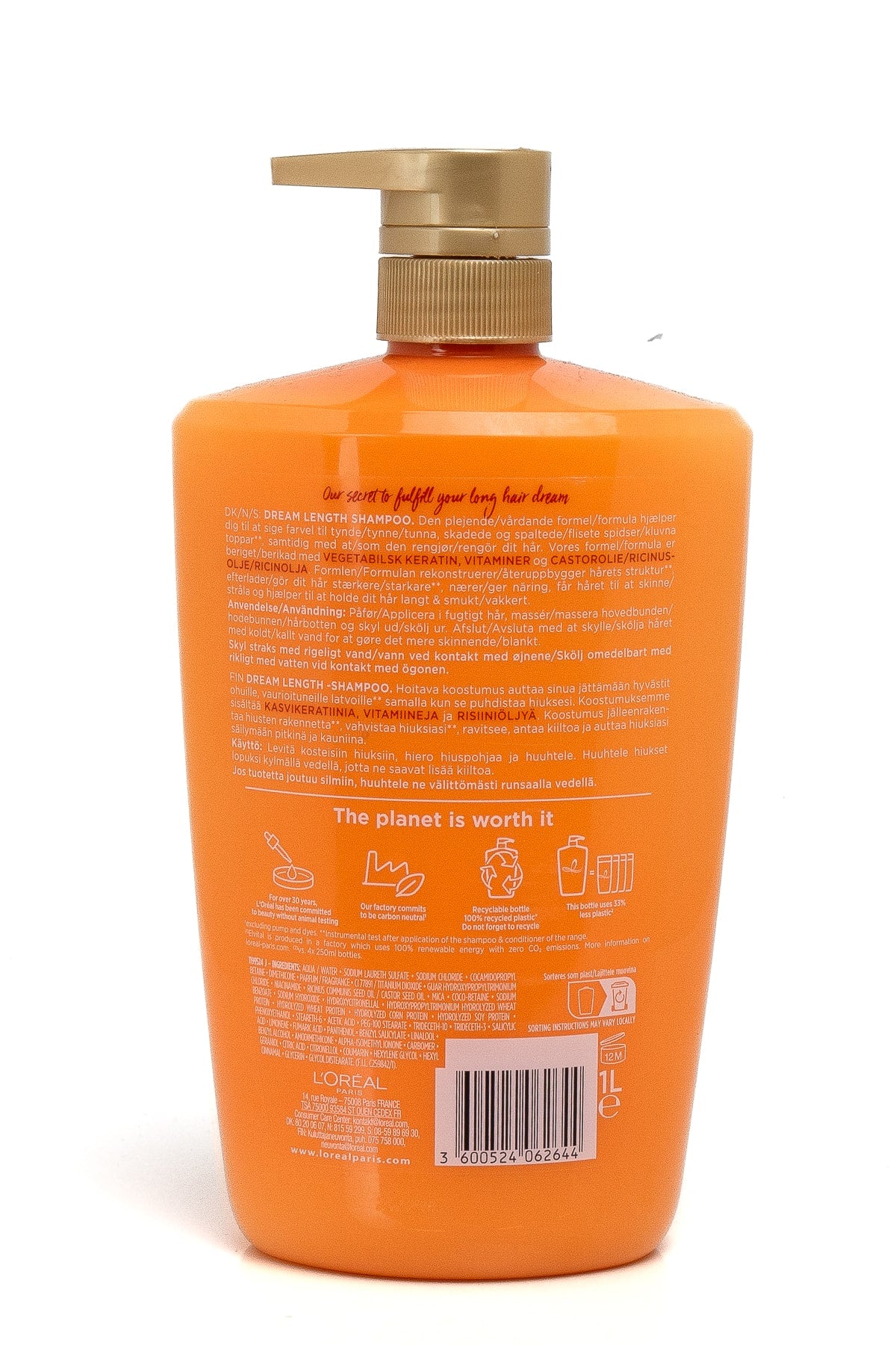 schampo stor flaska orange