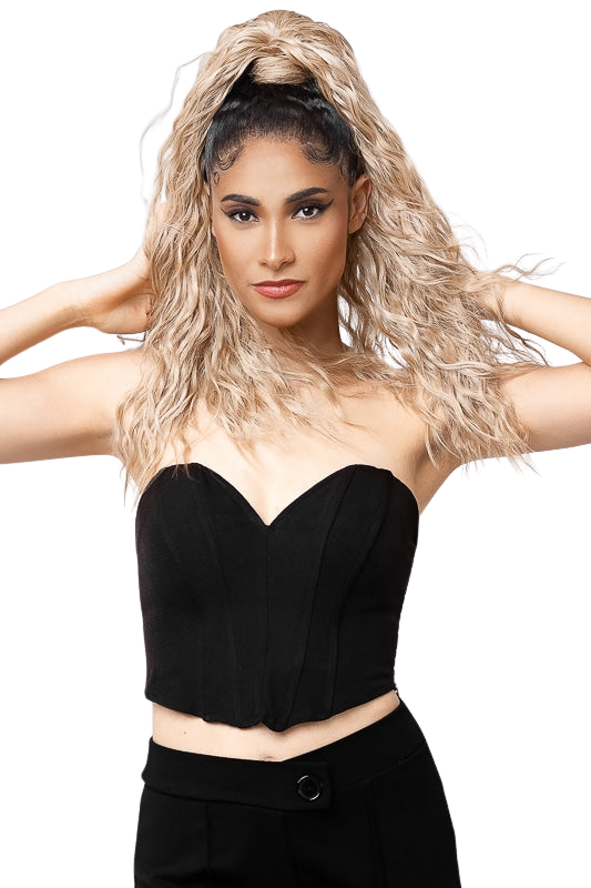 hästsvans curly syntetiskt löshår extension ponytail clip in